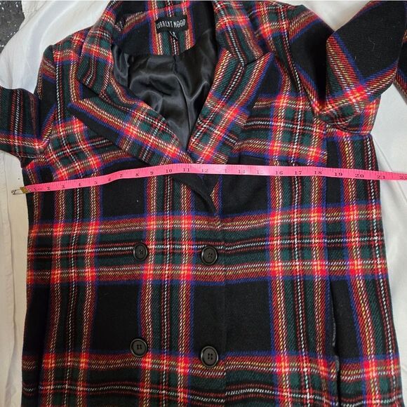 DOLLS KILL Current Mood mutual disrespect tartan plaid wool peacoat S - Picture 8 of 9